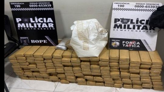 Força Tática apreende 161 tabletes de maconha sete quilos de cocaína e