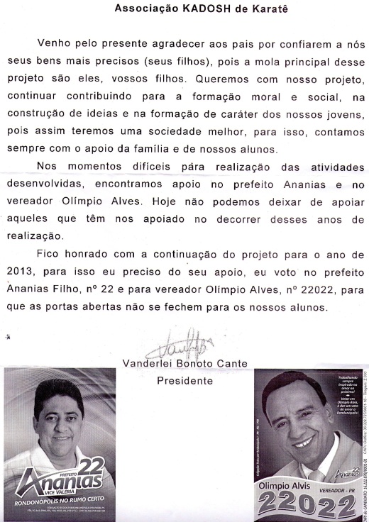 Pais indignados divulgaram c&oacute;pia do panfleto que configura crime eleitoral