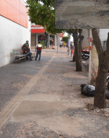 Com o buraco fechado (detalhe), pedestres n&atilde;o tem mais preocupa&ccedil;&atilde;o