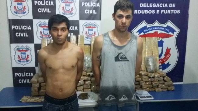 Suspeitos presos em flagrante por tráfico de drogas. Foto: GazetaMT