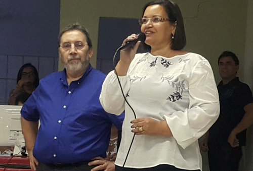 Rog&eacute;rio Salles e Mar&iacute;ldes Ferreira na conven&ccedil;&atilde;o do Psd, anunciando a chapa para a disputa das elei&ccedil;&otilde;es 2016 - Foto: GazetaMT