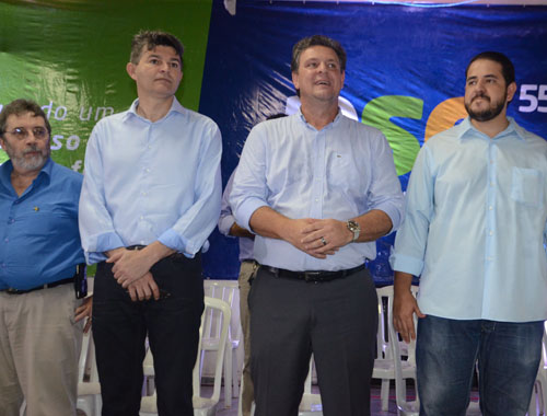 Zaher, F&aacute;varo, Medeiros e Salles no encontro regional do PSD em Rondon&oacute;polis - Foto: Emerson Dourado GazetaMT