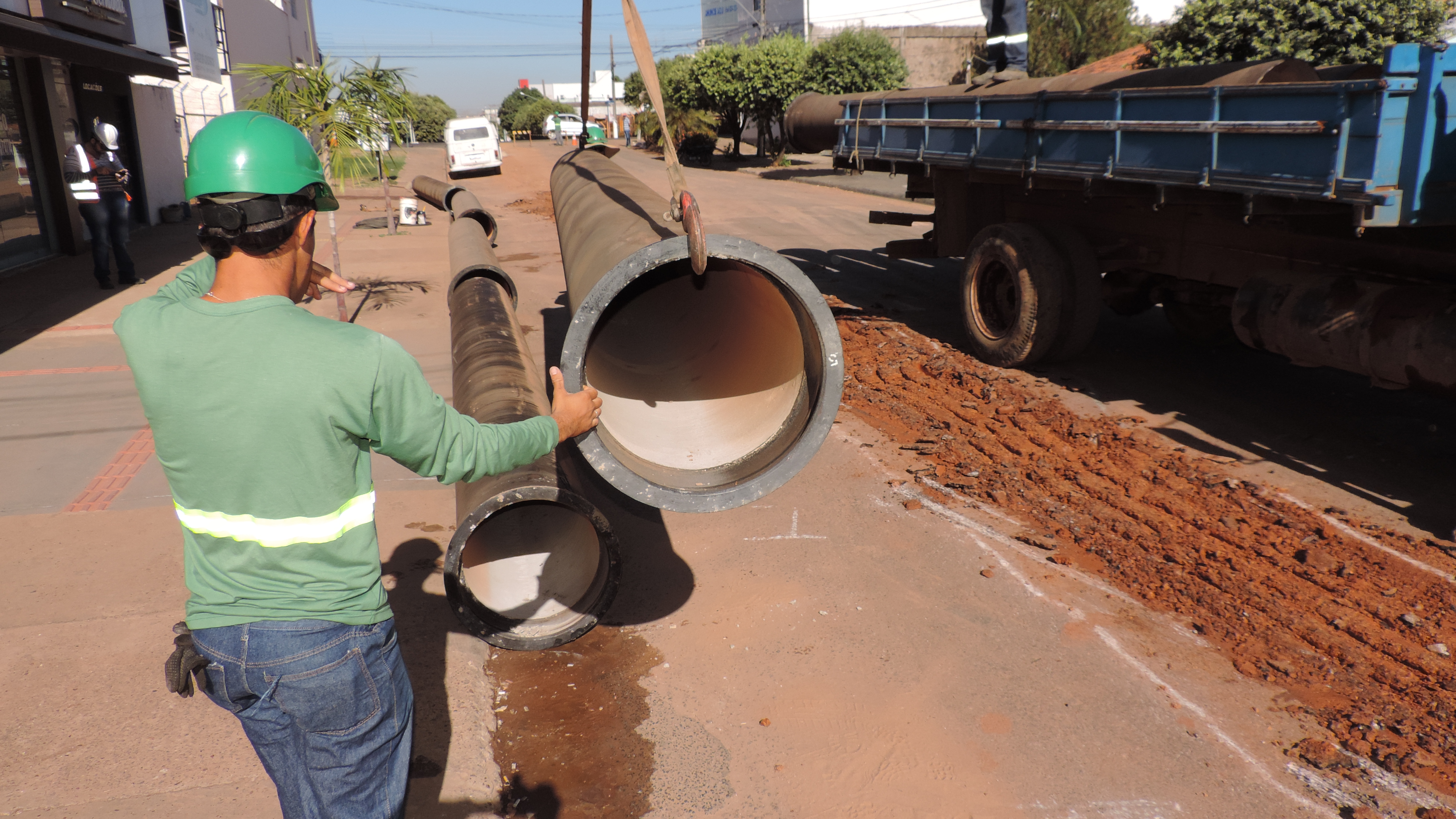 Obras da adutora at&eacute; o Reservat&oacute;rio do Monte L&iacute;bano est&aacute; quase pronta. Foto: Assessoria