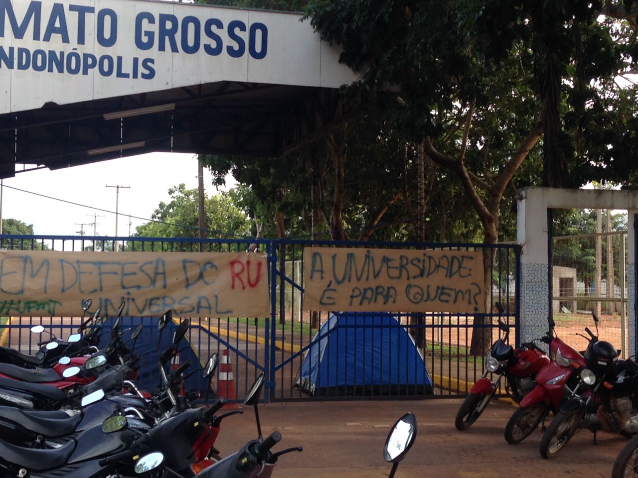 Protesto na UFMT em Rondonópolis. Foto: GazetaMT