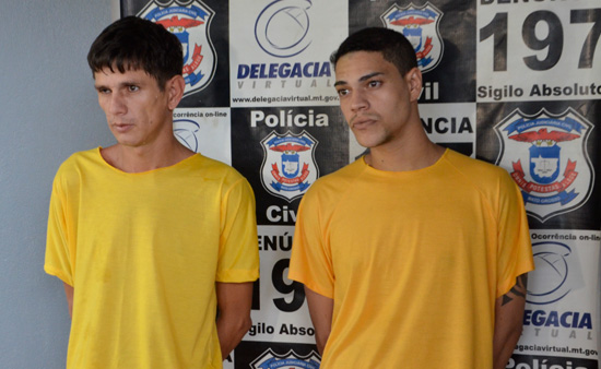 Aparecido Guilherme(esq) e Rafael, pai e filho estariam envolvidos na morte de Ronaldo dos Santos, segundo a PJC Foto: Emerson Dourado/GazetaMT