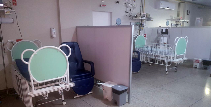 UTI pedi&aacute;trica com leitos vazios ap&oacute;s fechamento. Foto: Assessoria 