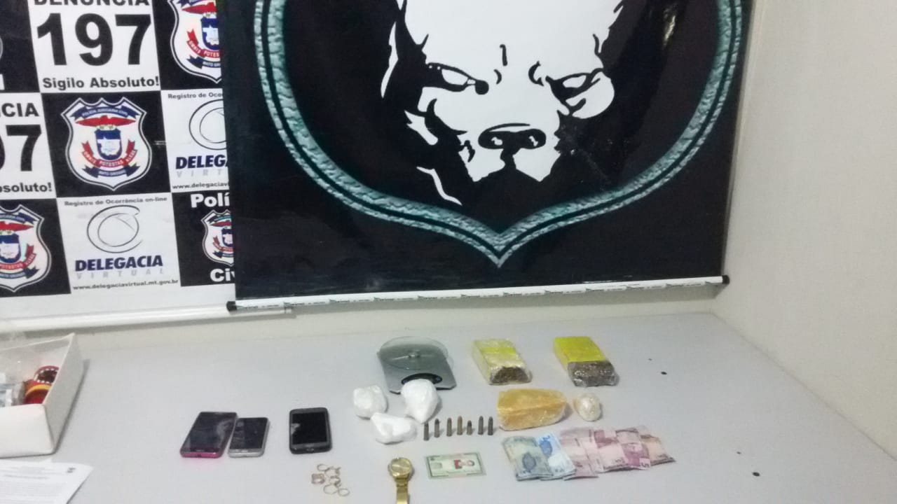 Materiais apreendidos na casa das suspeitas. (Foto: divulga&ccedil;&atilde;o PJC/MT)