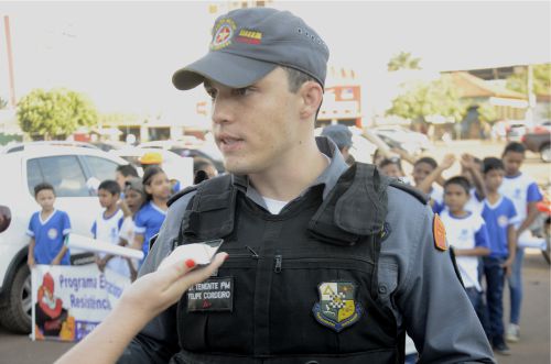 Tenente PM Felipe Cordeiro - Coordenador Proerd. Foto: Marco Aurélio/GazetaMT