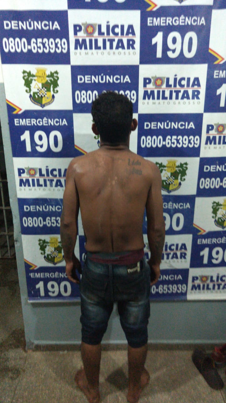 Suspeito de tentativa de estupro. Foto: PM/Divulgação