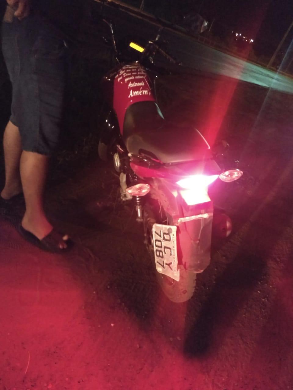Motocicleta recuperada ap&oacute;s roubo em Rondon&oacute;polis. Foto: Divulga&ccedil;&atilde;o