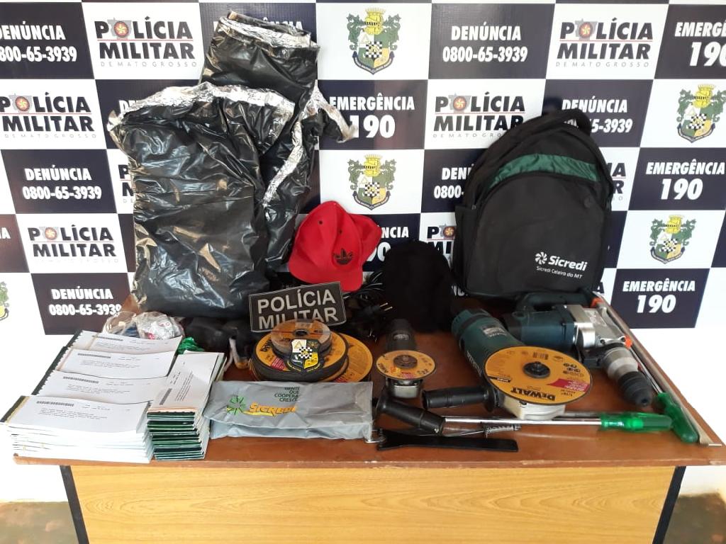 Materiais apreendidos pela pol&iacute;cia. (Foto: divulga&ccedil;&atilde;o PM/MT)