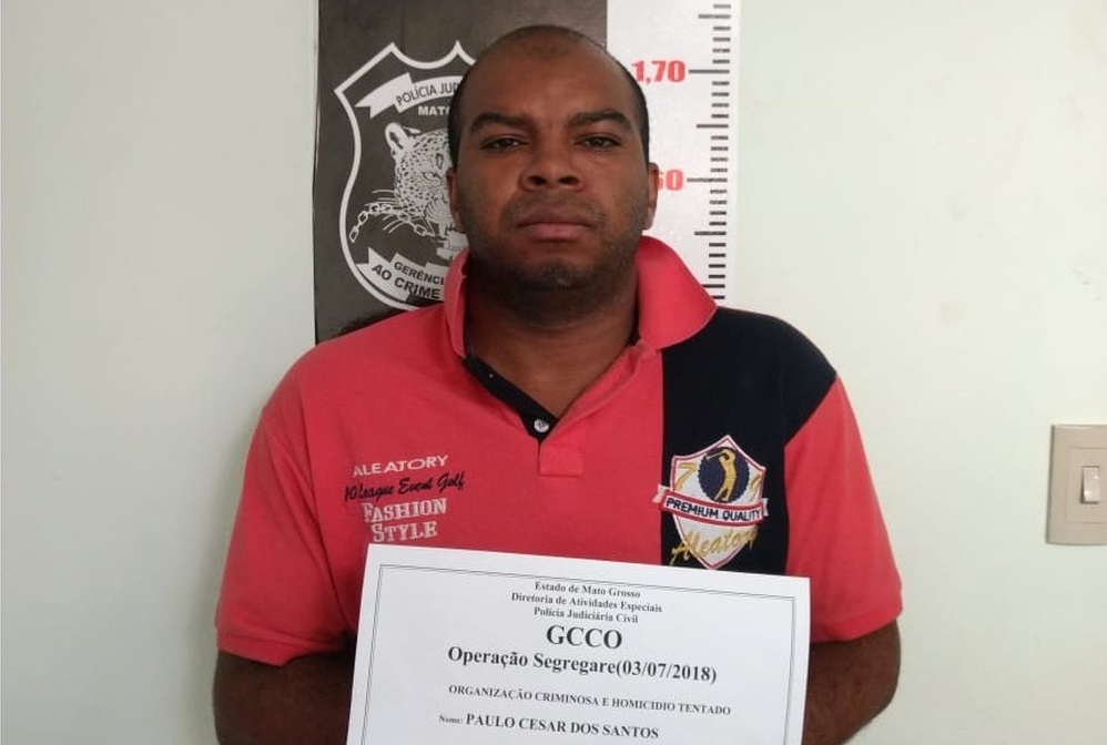  Paulo Cezar da Silva, de 35 anos, conhecido como Petr&oacute;leo. (Foto: divulga&ccedil;&atilde;o PJC/MT) 