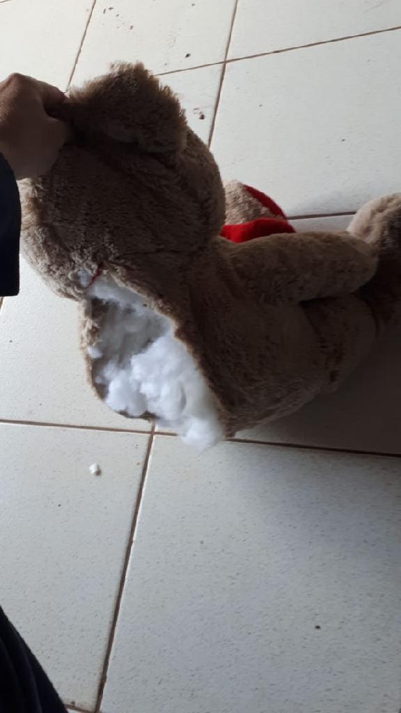 O rev&oacute;lver calibre 38 utilizado no crime estava escondido dentro de um urso de pel&uacute;cia. (Foto: divulga&ccedil;&atilde;o PM/MT)