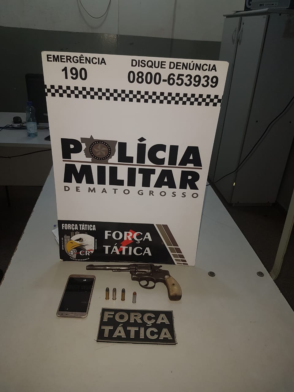 Arma apreendida pela Força Tática de Rondonópolis. Foto: PM