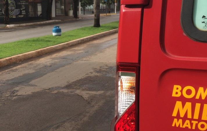 O botij&atilde;o dom&eacute;stico, por motivo desconhecido, havia rompido a v&aacute;lvula de seguran&ccedil;a ocasionando o vazamento. (Foto: divulga&ccedil;&atilde;o 13&ordf; CIBM)