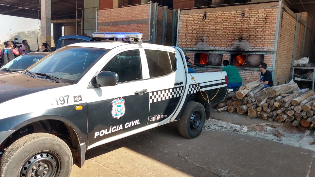 A incinera&ccedil;&atilde;o foi realizada em um forno industrial de uma empresa, localizada &agrave;s margens da BR-364, sa&iacute;da para Pedra Preta (MT).  (Foto: Sirlei Alves/GazetaMT) 