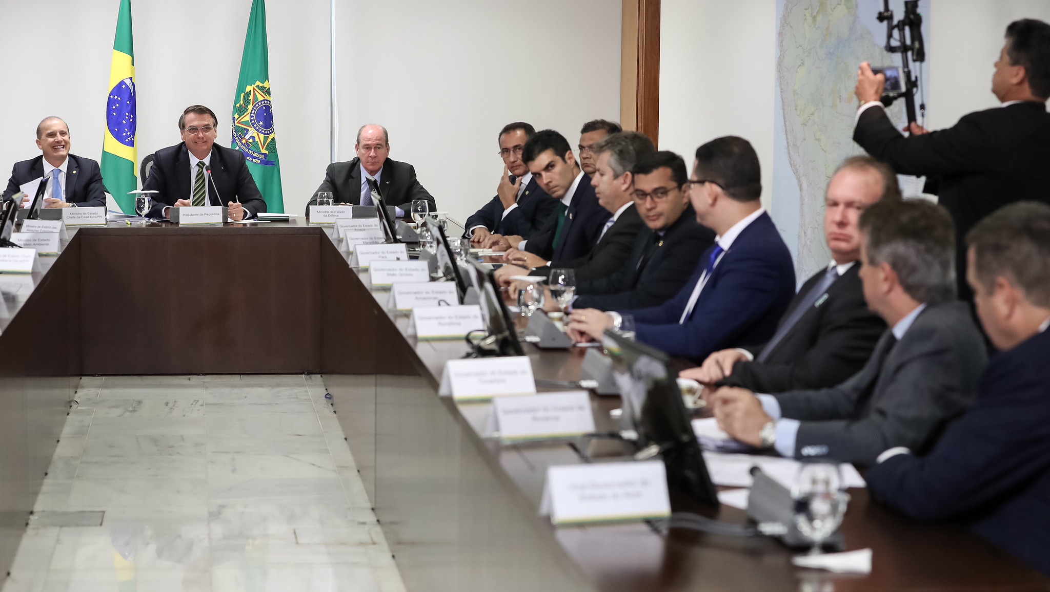 Jair Bolsonaro recebeu em Brasília, os governadores da Amazônia Legal. Foto: Assessoria.