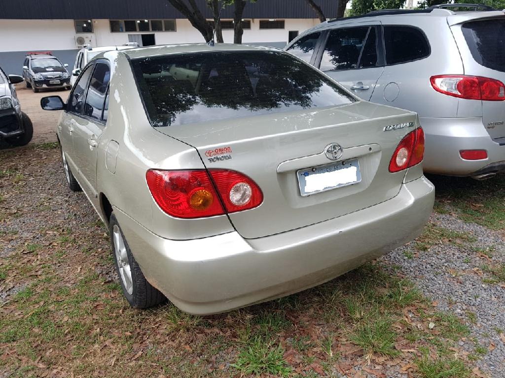 O Corolla foi roubado na ter&ccedil;a-feira (12) e encontrado nessa quinta-feira (14). (Foto: divulga&ccedil;&atilde;o PM/MT)