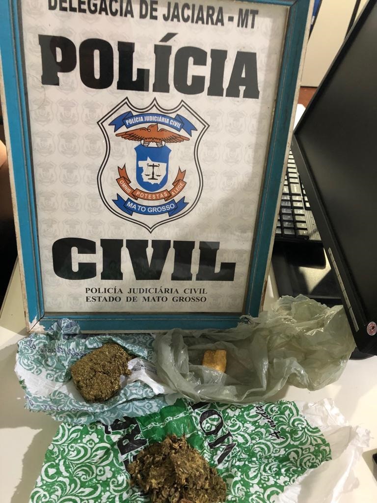 Materiais apreendidos pela pol&iacute;cia na casa onde funcionava a boca de fumo. (Foto: divulga&ccedil;&atilde;o PJC/MT)