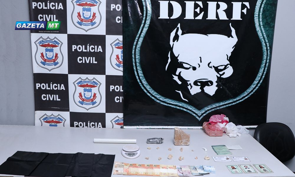 Objetos il&iacute;citos aprendido pela DERF Foto: MESSIAS FILHO/ GAZETA MT