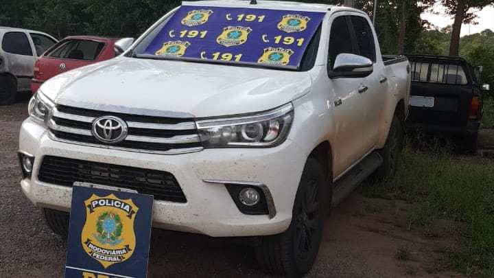 Ve&iacute;culo recuperado pela PRF. (Foto: divulga&ccedil;&atilde;o PRF/MT)