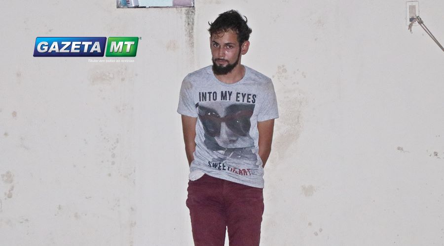 Jonatha Fernando Morais Mata, de 21 anos preso em flagrante Foto: Messias Filho GAZETA MT