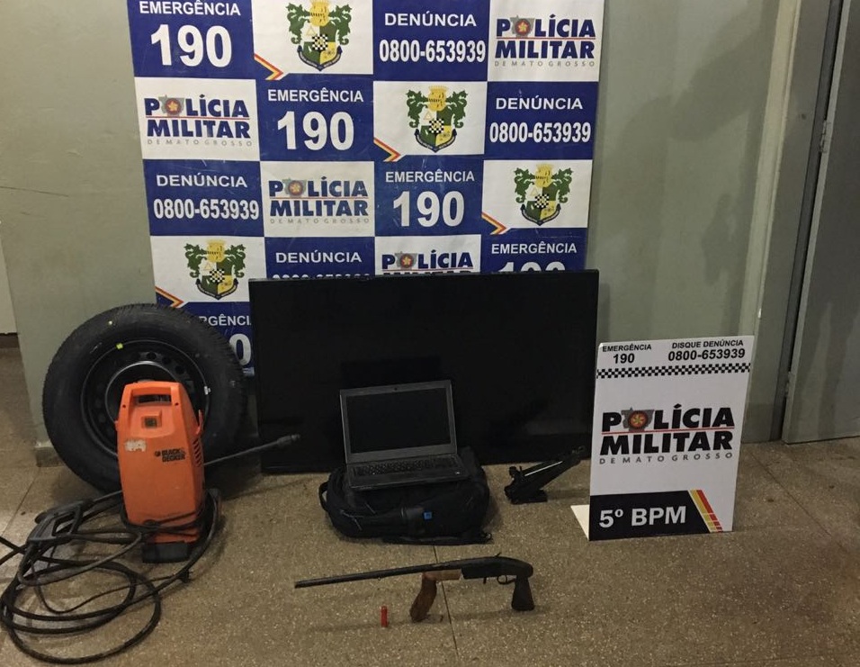 Materiais apreendidos pela pol&iacute;cia. (Foto: divulga&ccedil;&atilde;o PM/MT)