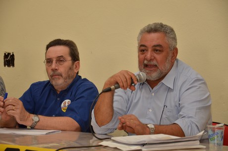 Rog&eacute;rio Salles (PSDB) e Percival Muniz (PPS) durante encontro nesta segunda-feira (13)