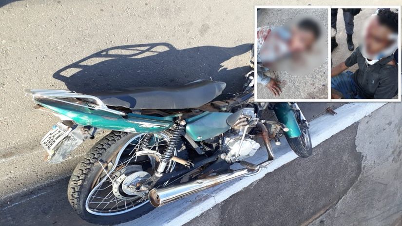 Assaltantes de posto são atropelados durante fuga e acabam no hospital 