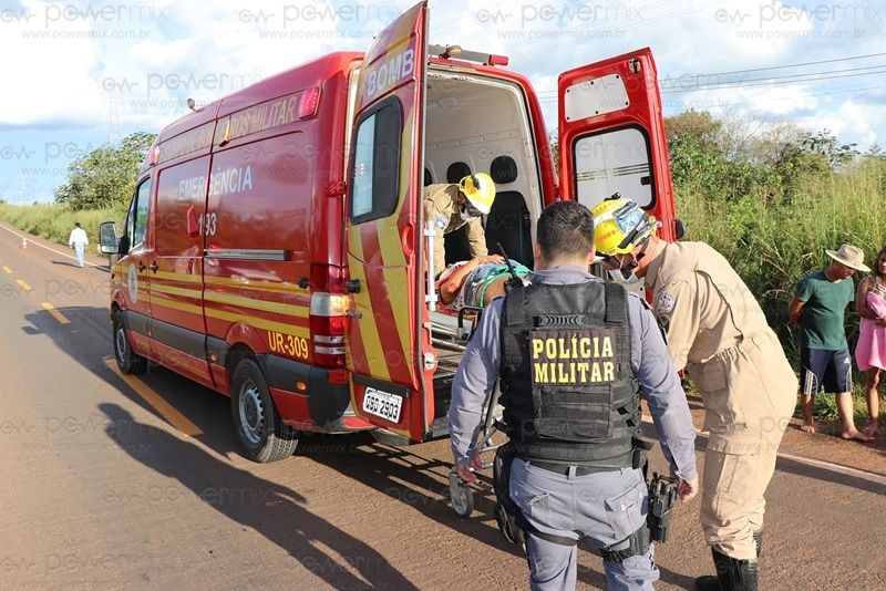 Mulher com bebê de 9 meses é atropelada na MT-249 e encaminhada ao hospital 