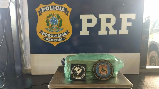 Cães farejadores encontram cocaína em mochila de mulher