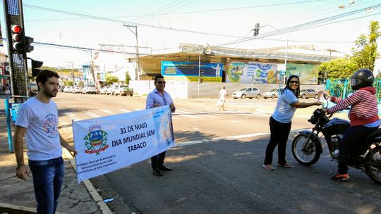 Ação é realizada pela Secretaria de Saúde em comemoração ao Dia Mundial Sem Tabaco