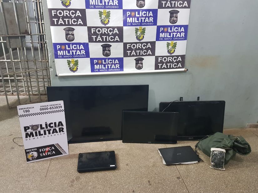 Bandido é interceptado pela Força Tática minutos após furtar uma residência em MT
