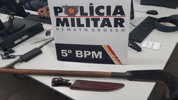 Proprietário e clientes são ameaçados com foice em estabelecimento comercial de Rondonópolis