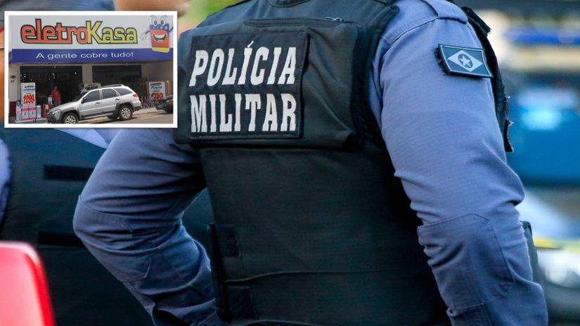 Dupla armada invadem Eletrokasa, rende funcionários e fogem com 30 celulares 