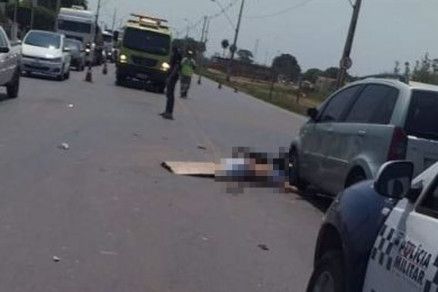 Motociclista morre após ser atropelado por dois carros na BR-364 em Cuiabá