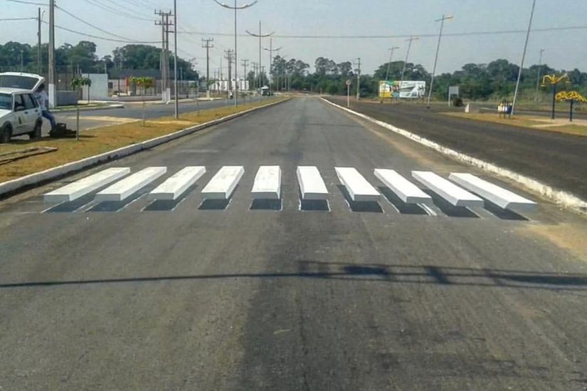Mato Grosso tem a primeira cidade a implantar faixa de pedestre 3D