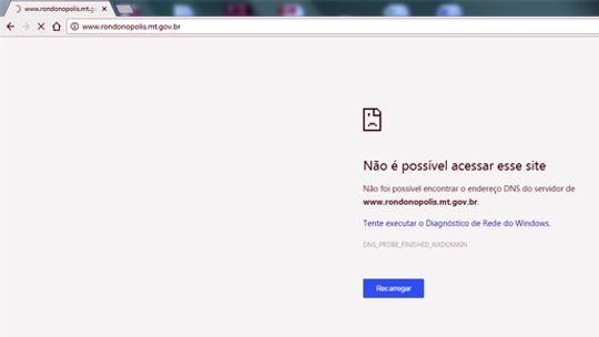 Site da Prefeitura está fora do ar e o cidadão fica perdido