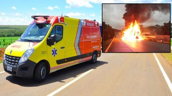 Duas carretas pegam fogo após acidente envolvendo 3 veículos na BR-364