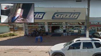 Bandido é preso pela PM após quebrar parede da Gazin em tentativa de furto 