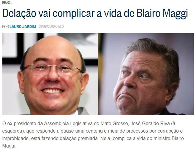 Delação de Riva pode complicar a vida de ministro Maggi, diz colunista de O Globo