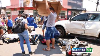 Motorista invade preferencial e deixa motociclista gravemente ferido em Rondonópolis  
