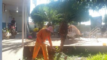 Reeducandos da Mata Grande realizam limpeza de escola 