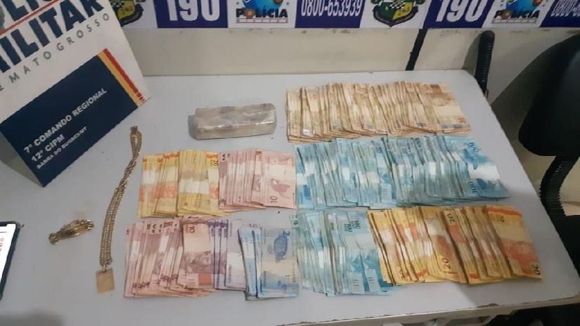 Casal é preso em barreira da PM com R$ 40 mil e cocaína