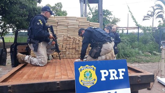 Motorista foge e abandona caminhonete carregada com 233 kg de drogas