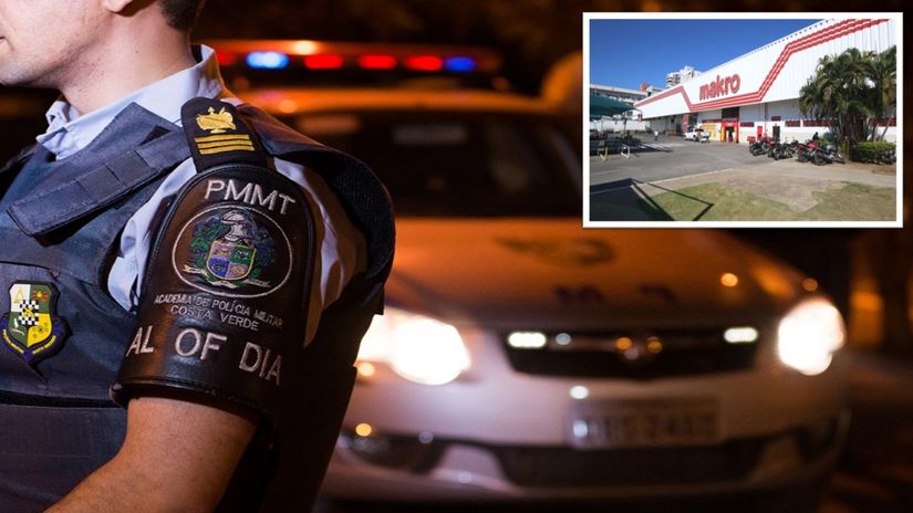 Criminoso é baleado durante roubo no Makro Atacadista, comparsa foge