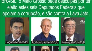 Panfletos com deputados a favor de emenda contra Lava Jato são espalhados na internet