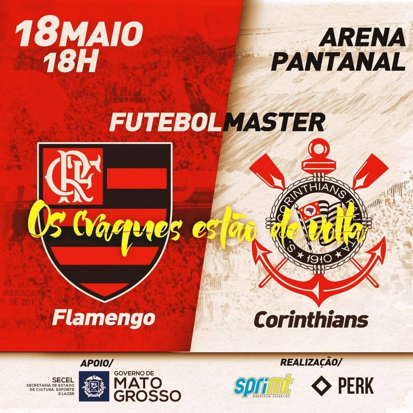 Cuiabá sedia grande clássico entre Flamengo e Corinthians 