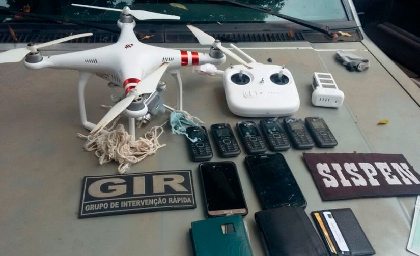 Mais um Drone carregado de celulares tenta pousar na PCE