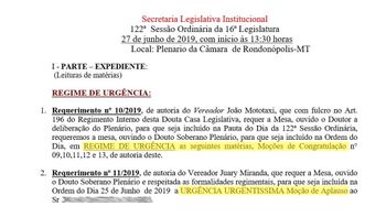 Vereadores continuam pedindo urgência para projetos irrelevantes